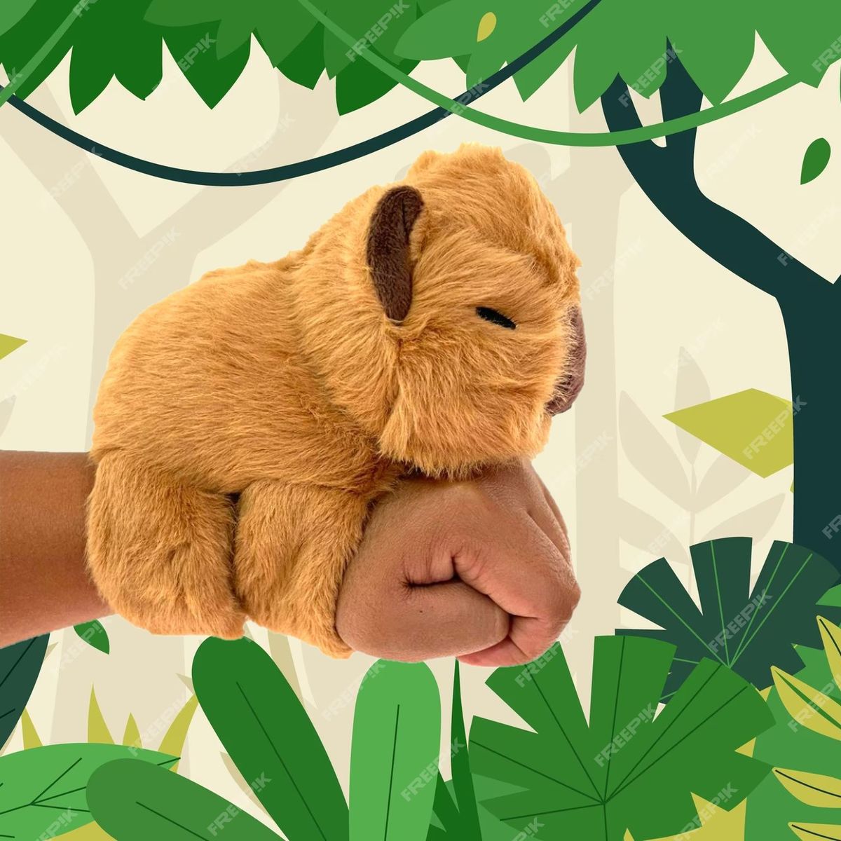 GENERICO - Peluche Capibara Pulsera Muñequera Kawai Marrón