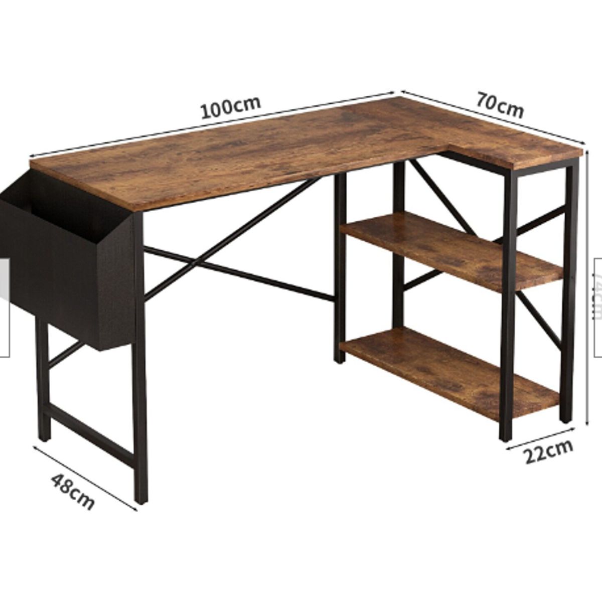 NACION MUEBLES - Escritorio Moderno en forma de L