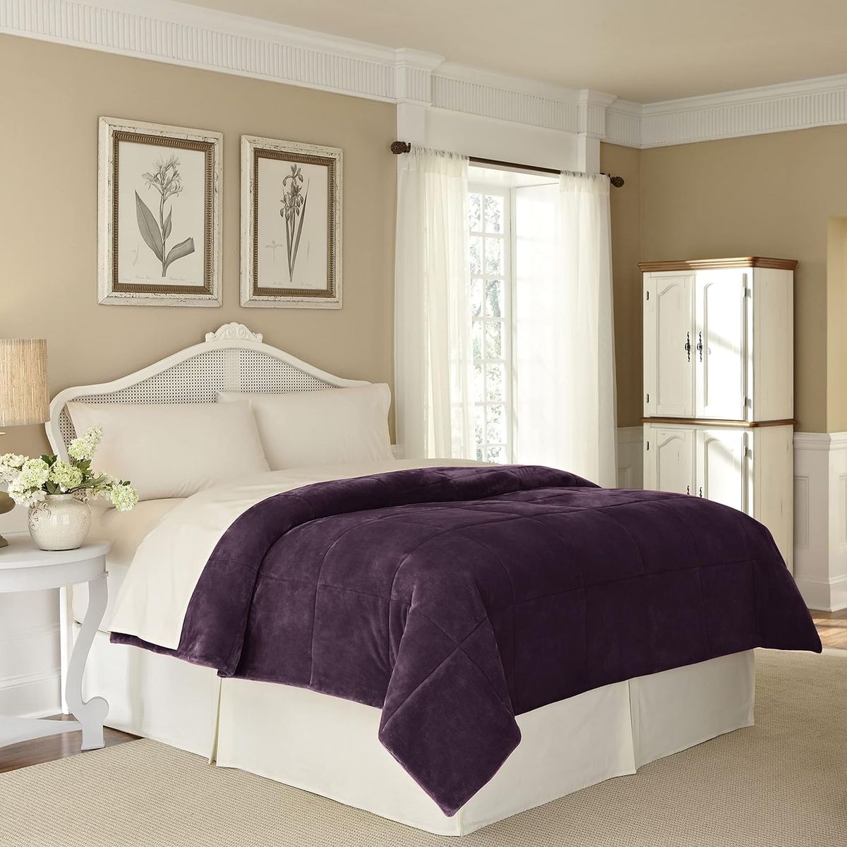 GENERICO - EDREDÓN  ANGEL CON REVERSO CON CARNERO 3 PIEZAS  DOS PLAZAS  NEGRO