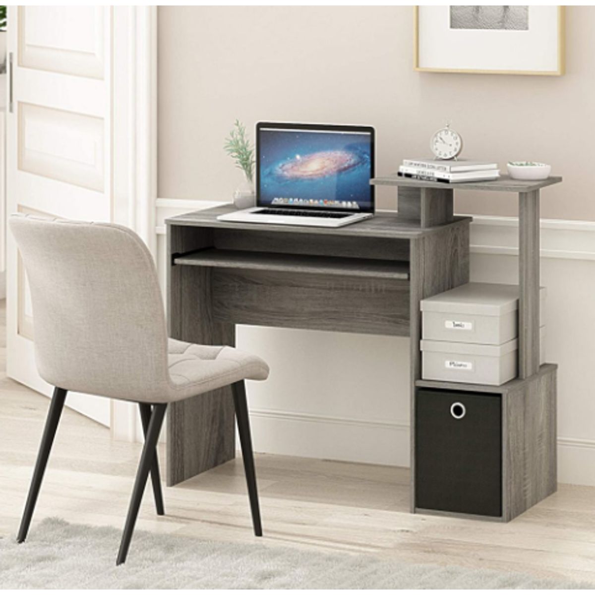 NACION MUEBLES - Escritorio Nic con cajonera Gris