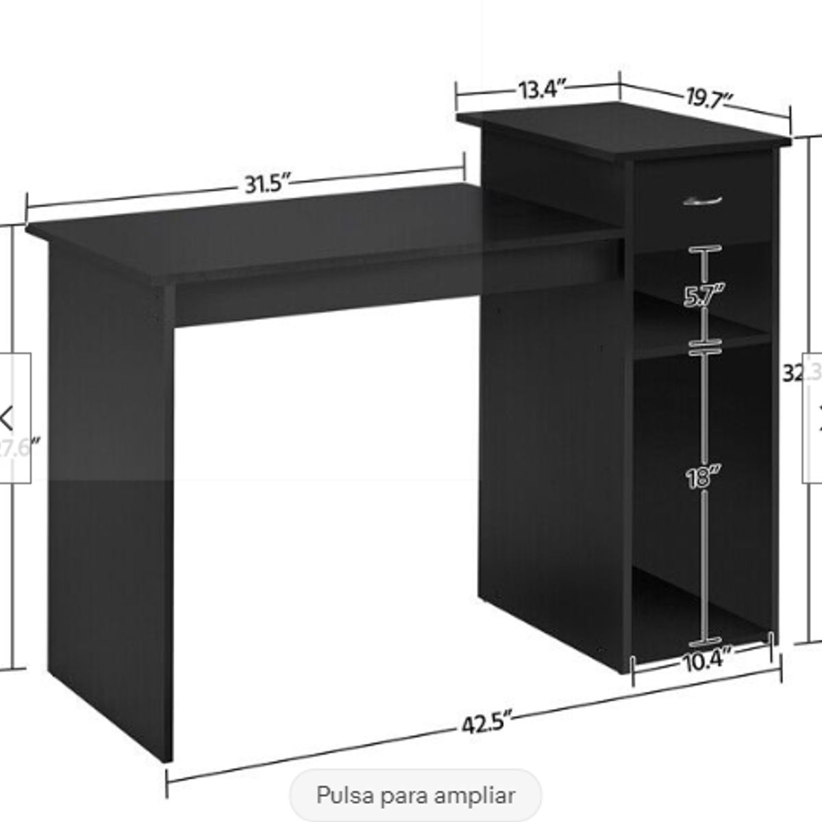 NACION MUEBLES - Escritorio Elegante Alice Negro