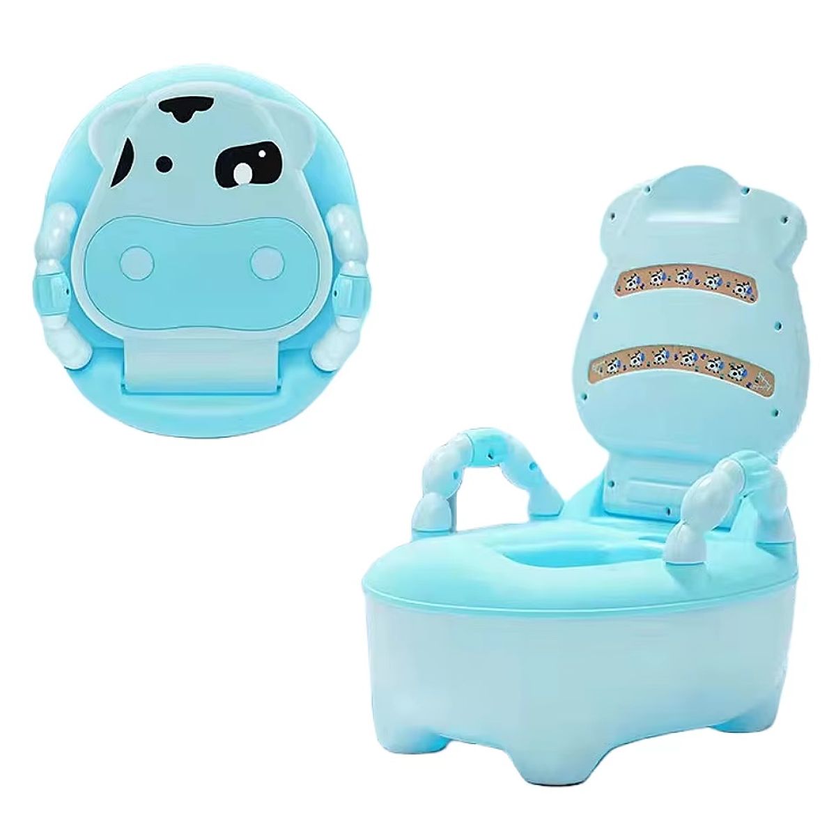 GENERICO - Bacín de Entrenamiento para Bebé Niños Vaquita Celeste