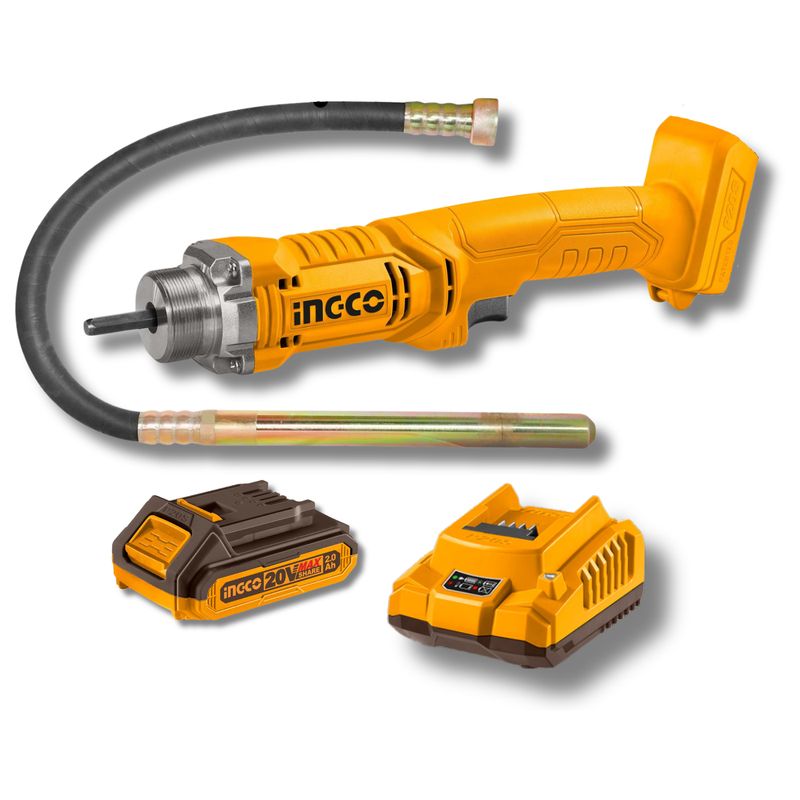 INGCO TOOLS - Vibrador de concreto inalambrico 20v + bateria 2ah Ingco