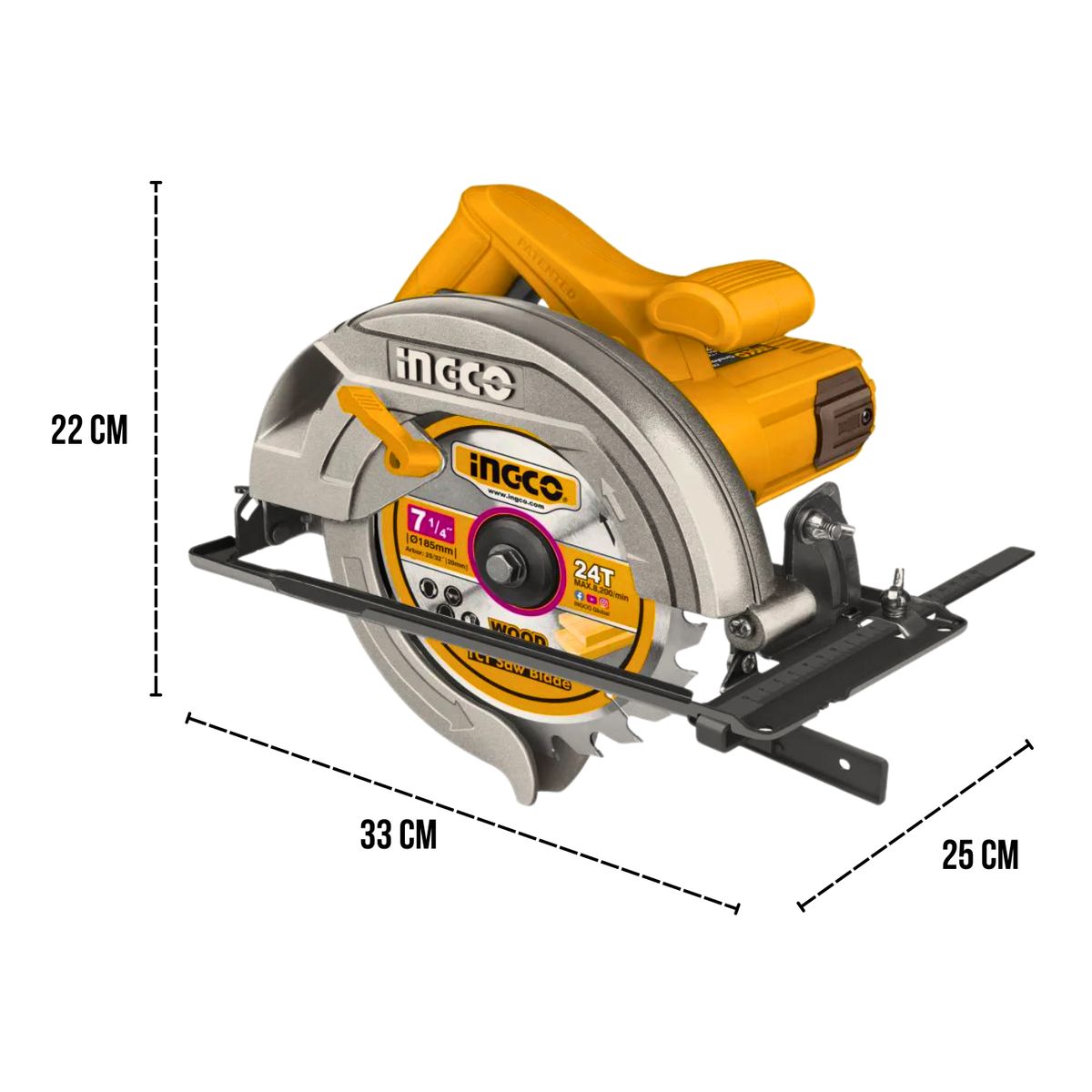 INGCO TOOLS - Sierra circular 1200w profesional Ingco