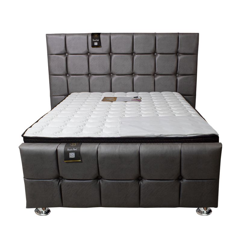 BARAKA HOME - Dormitorio Piecera Dallas Platinium 1.5 Plz - Pranna Plata