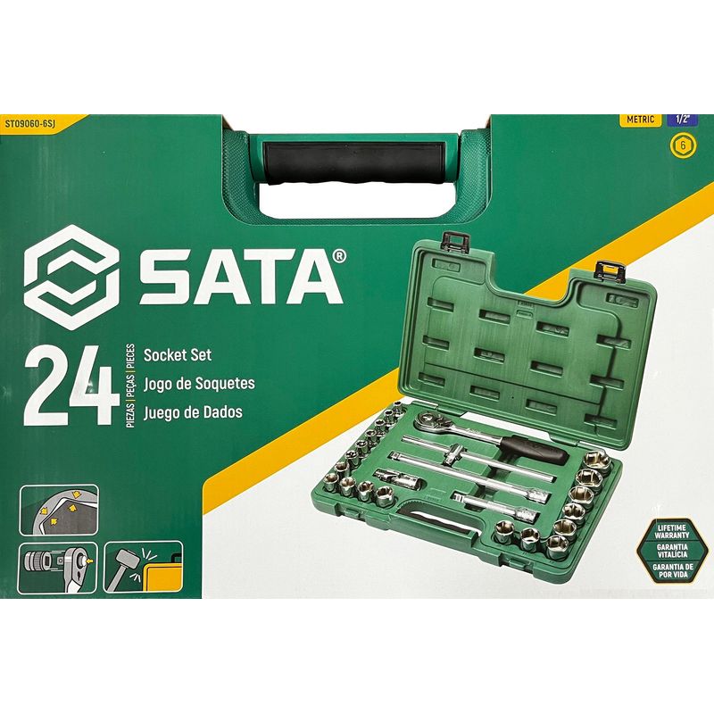SATA - JUEGO 24 PIEZAS DADOS EN JGO MM 1/2" 9-32MM ST09060-6SJ SATA