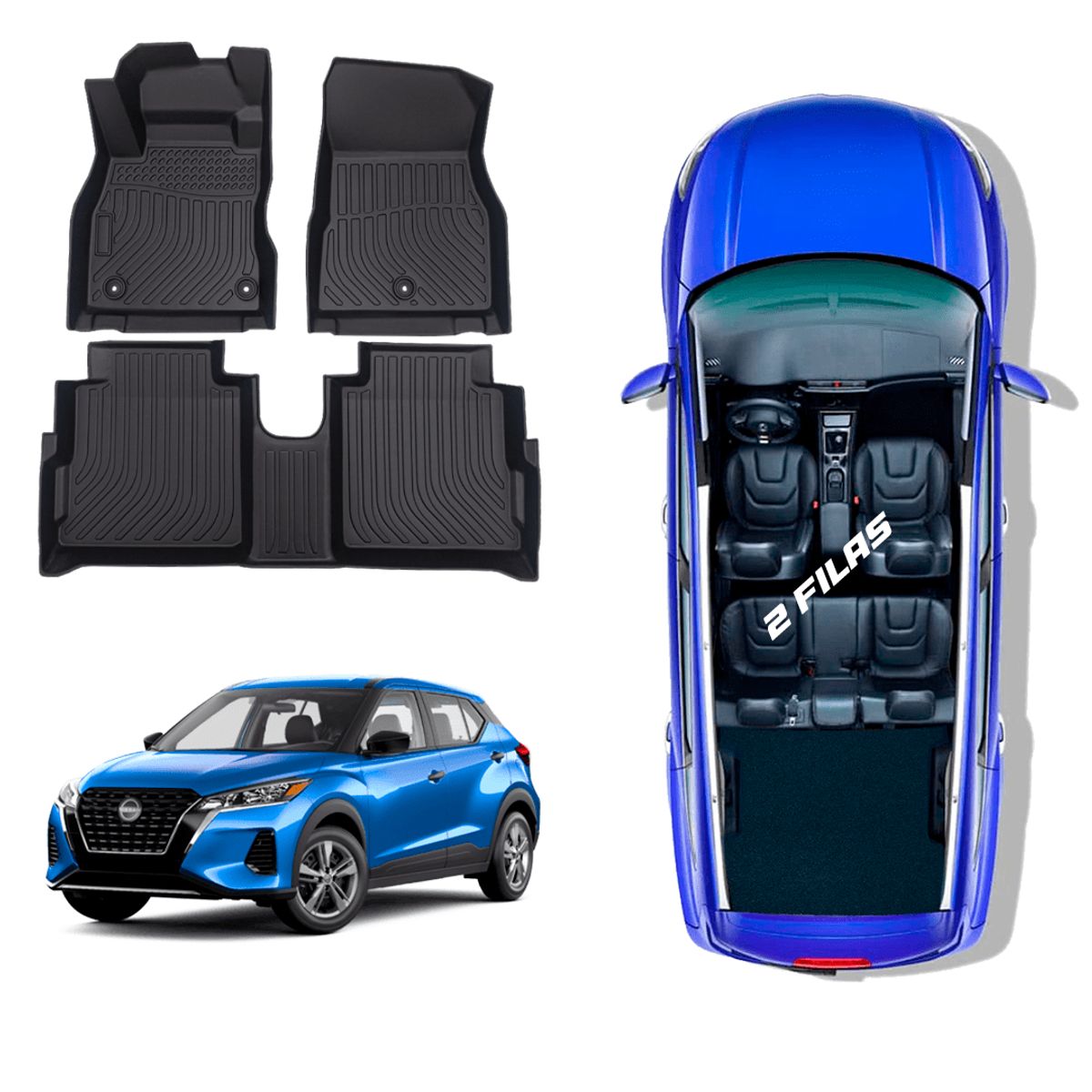 TECGO - PROTECTOR CUBRE PISO 5D TPE NISSAN KICK 2018-2023