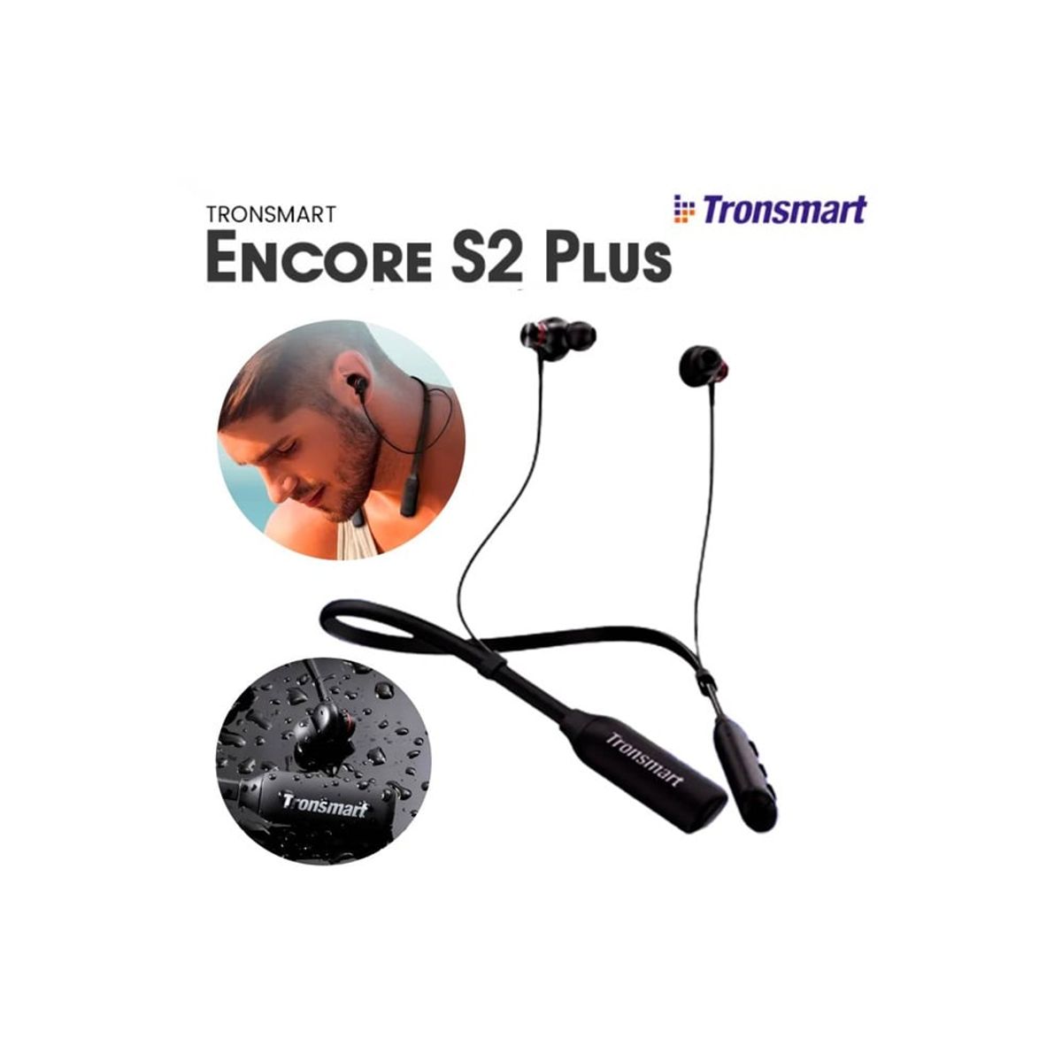 TRONSMART - AUDÍFONO TRONSMART ENCORE S2 PLUS RESISTENTE AL AGUA