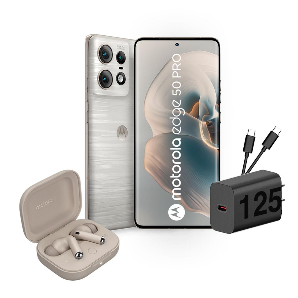 MOTOROLA - MOTO EDGE 50 PRO (Bundle) 12+512 GB - Blanco