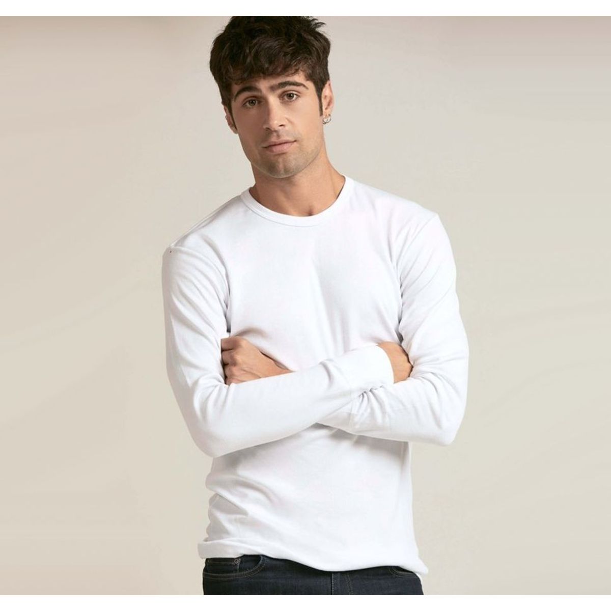 GENERICO - Polo Camiseta Calentador térmico para Hombre Blanco Micro Polar