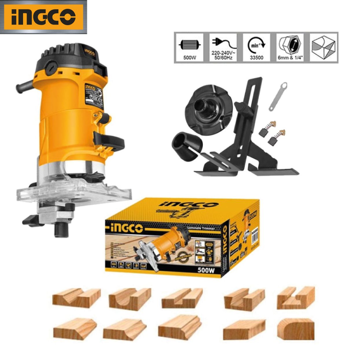 INGCO TOOLS - Fresadora Ruteadora Eléctrica INGCO Industrial 500W PLM5002