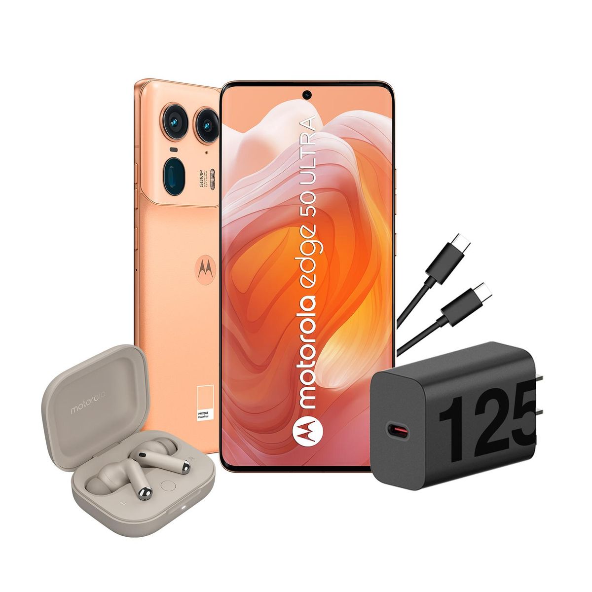 MOTOROLA - MOTO EDGE 50 ULTRA (Bundle) 12+512 GB NEGRO - Naranja