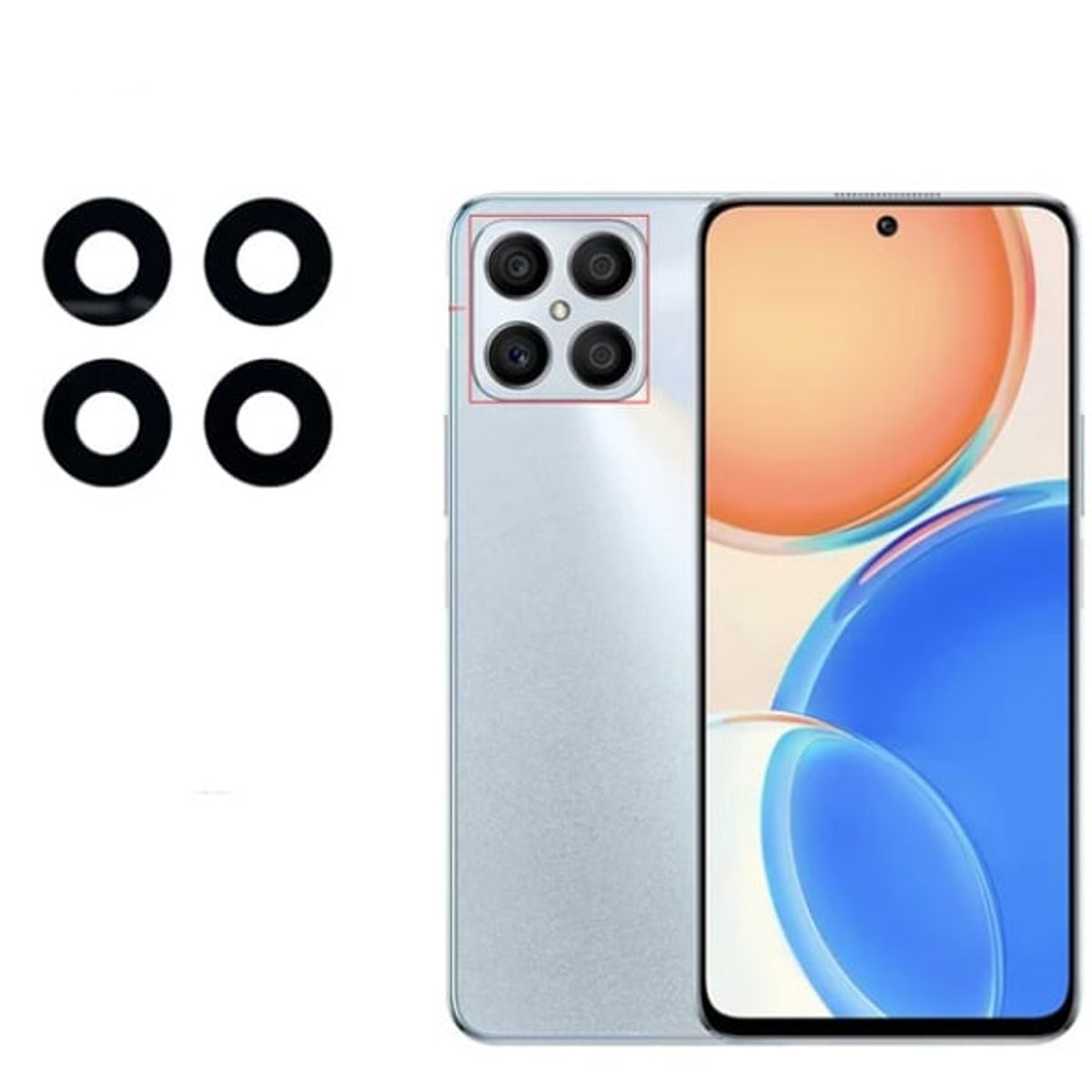 GENERICO - Repuesto lente Vidrio de cámara Huawei Honor X8
