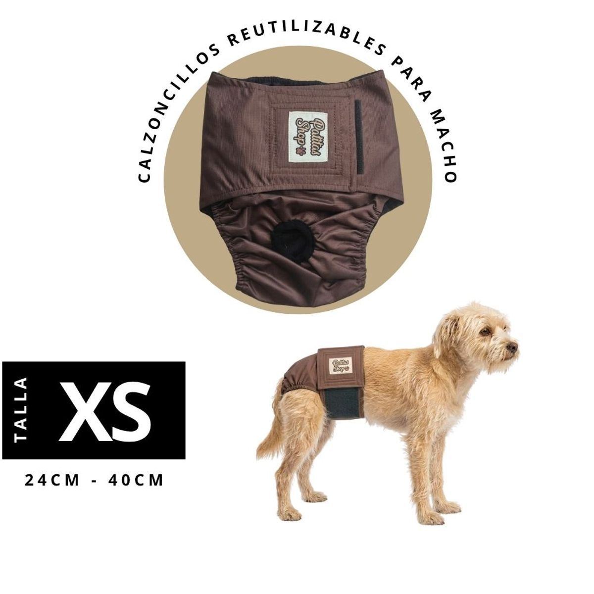 GENERICO - Calzoncillo Reutilizable ECOLÓGICO Macho Extra Seguro XS PATITAS SHOP