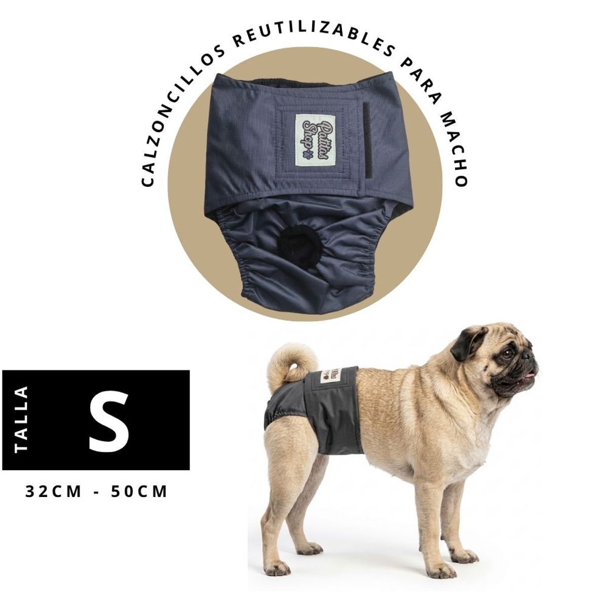 GENERICO - Calzoncillo Reutilizable ECOLÓGICO Macho Extra Seguro S PATITAS SHOP