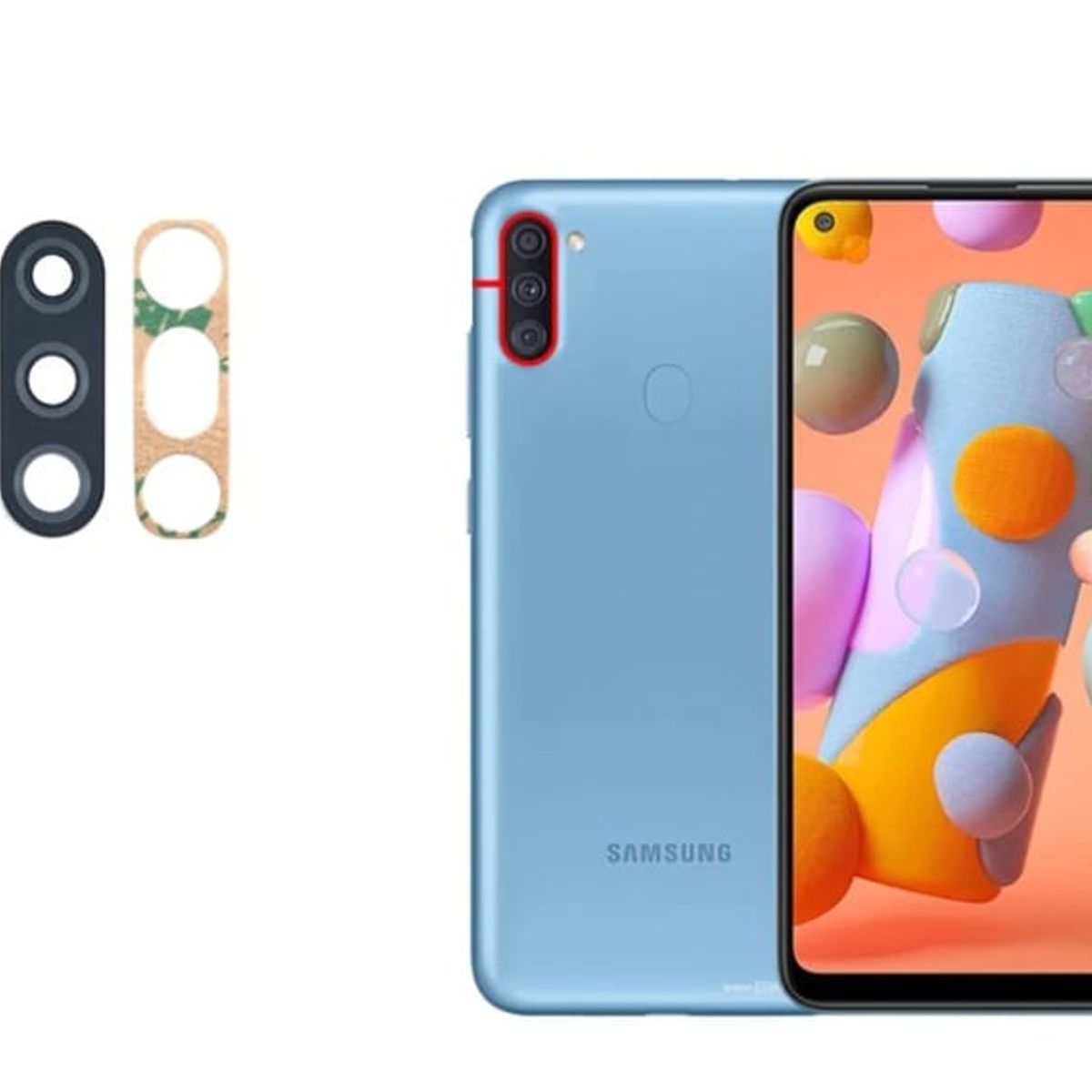 GENERICO - Repuesto lente Vidrio de cámara Samsung A11