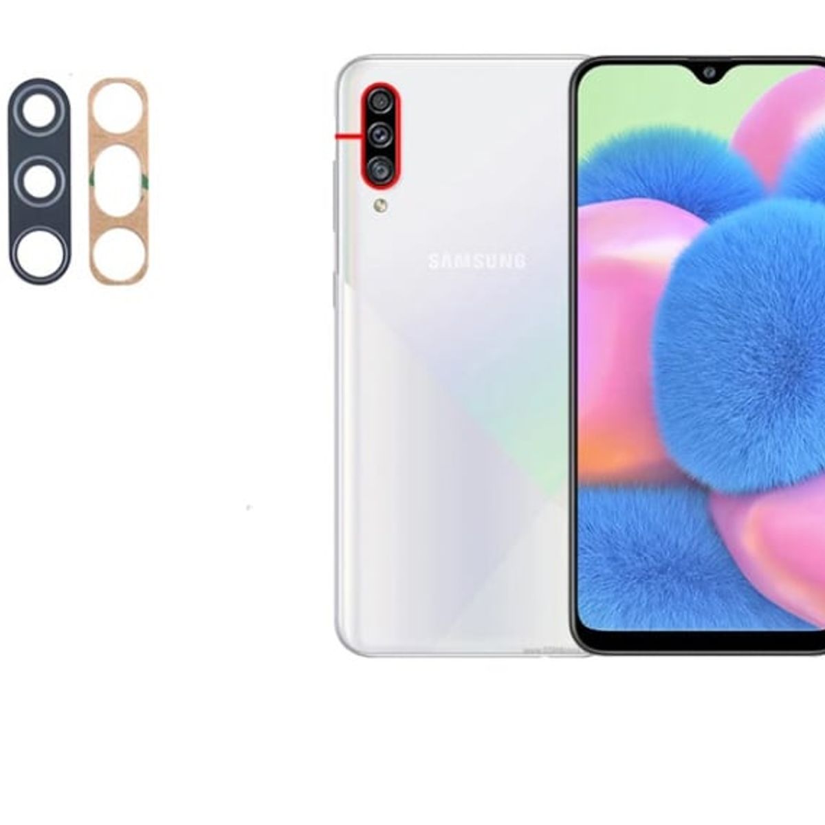 GENERICO - Repuesto lente Vidrio de cámara Samsung A30S