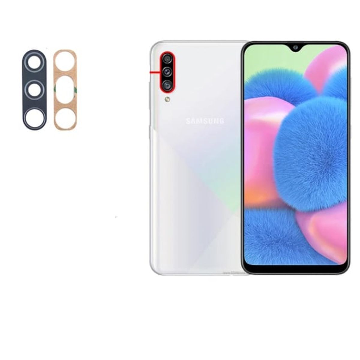 GENERICO - Repuesto lente Vidrio de cámara Samsung A30S