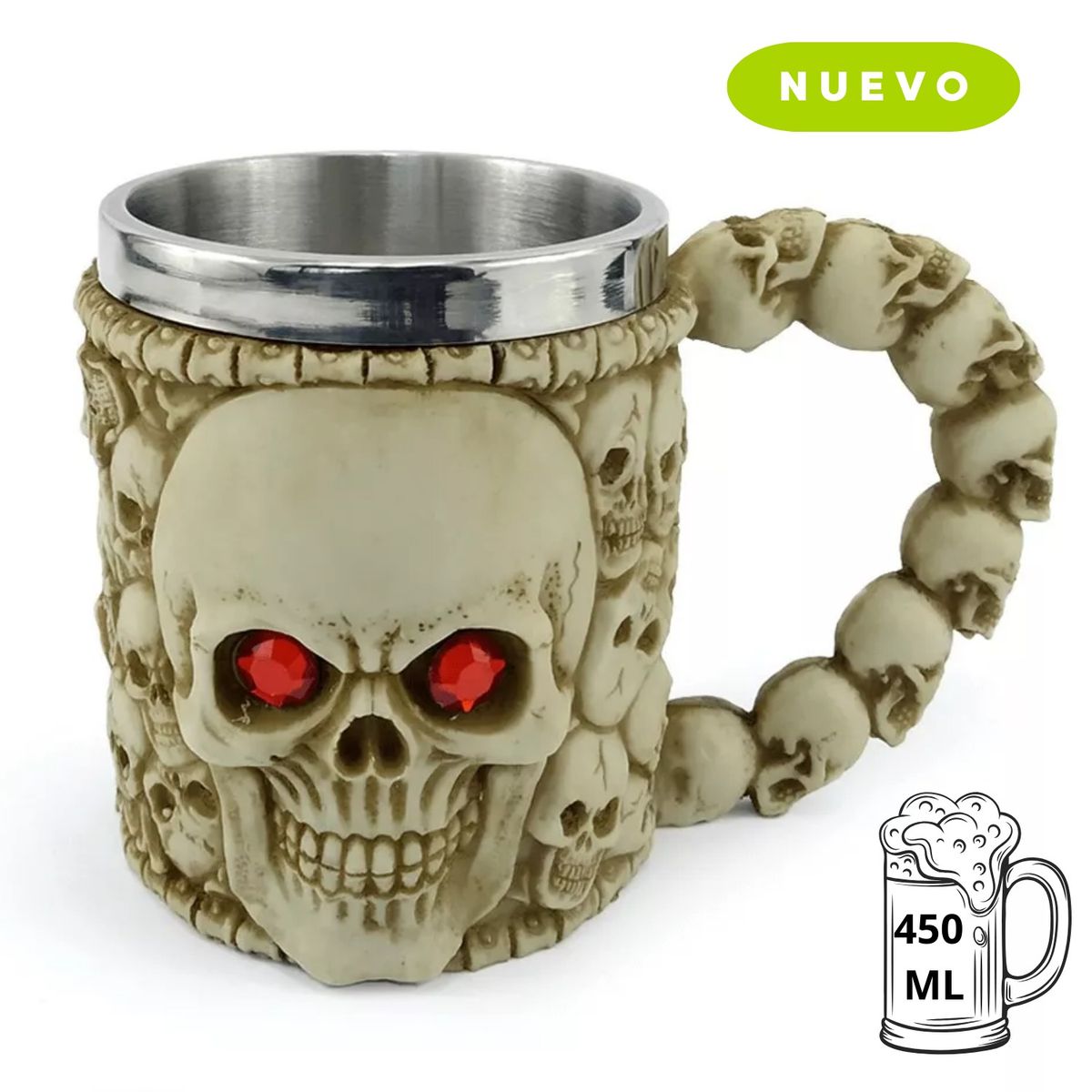 GENERICO - taza decorado acero calavera