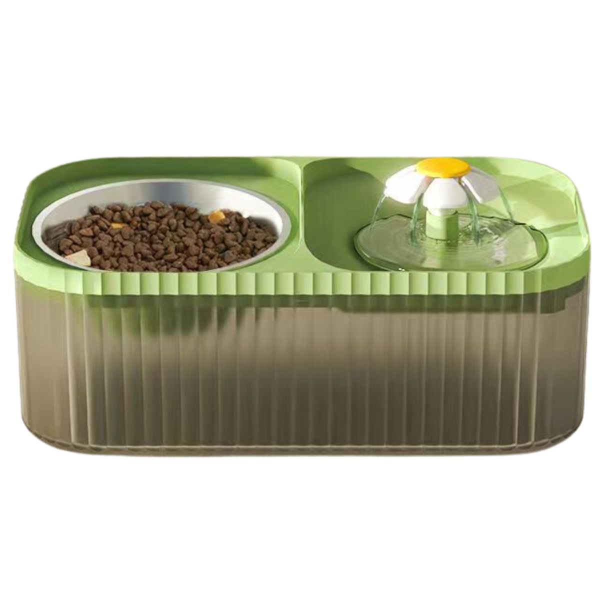 GENERICO - Plato + Bebedero de Agua para Gato 3 L Capacidad AJ - Verde