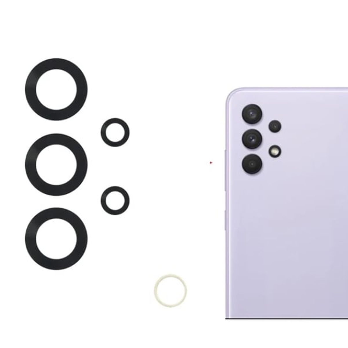 GENERICO - Repuesto lente Vidrio de cámara Samsung A32