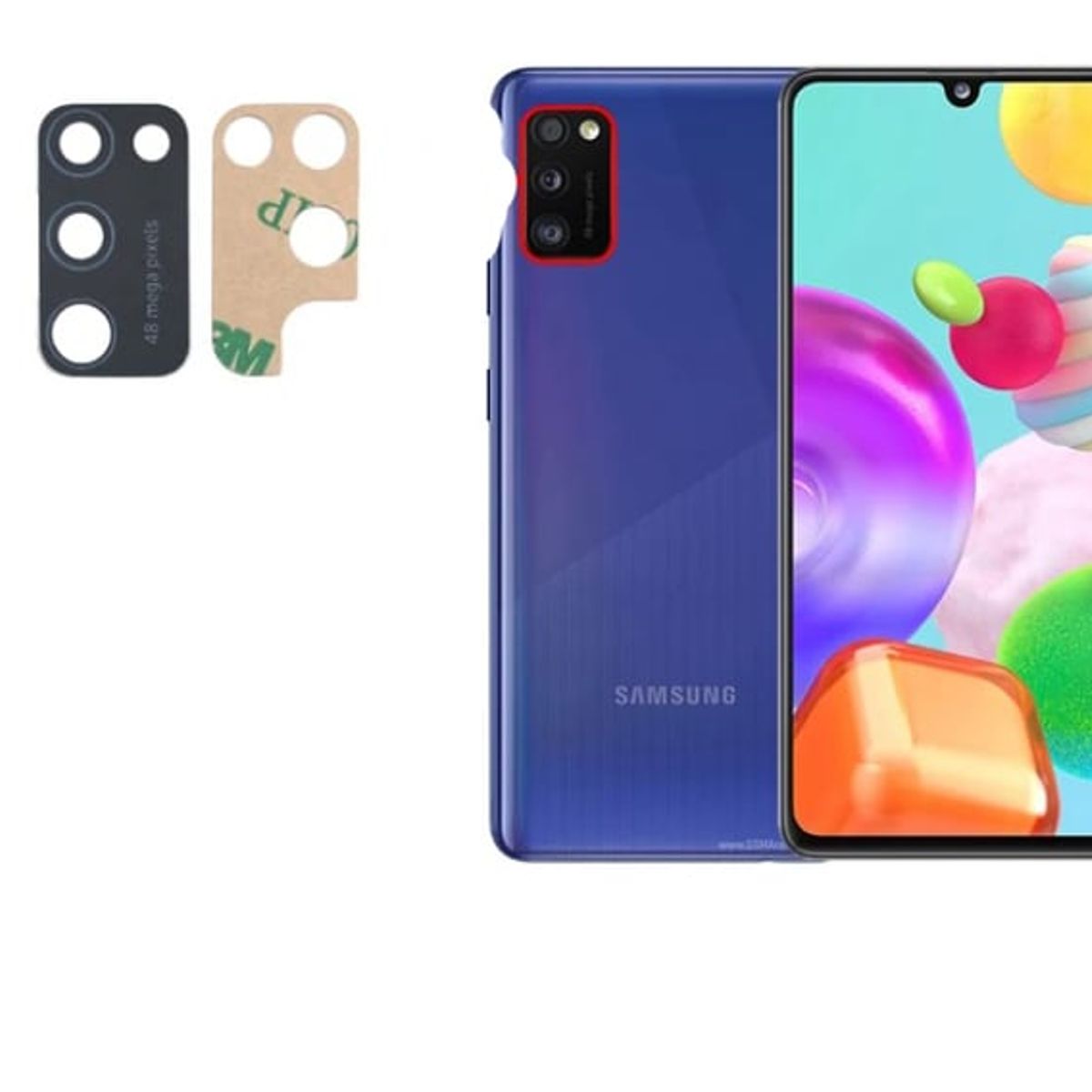 GENERICO - Repuesto lente Vidrio de cámara Samsung A41