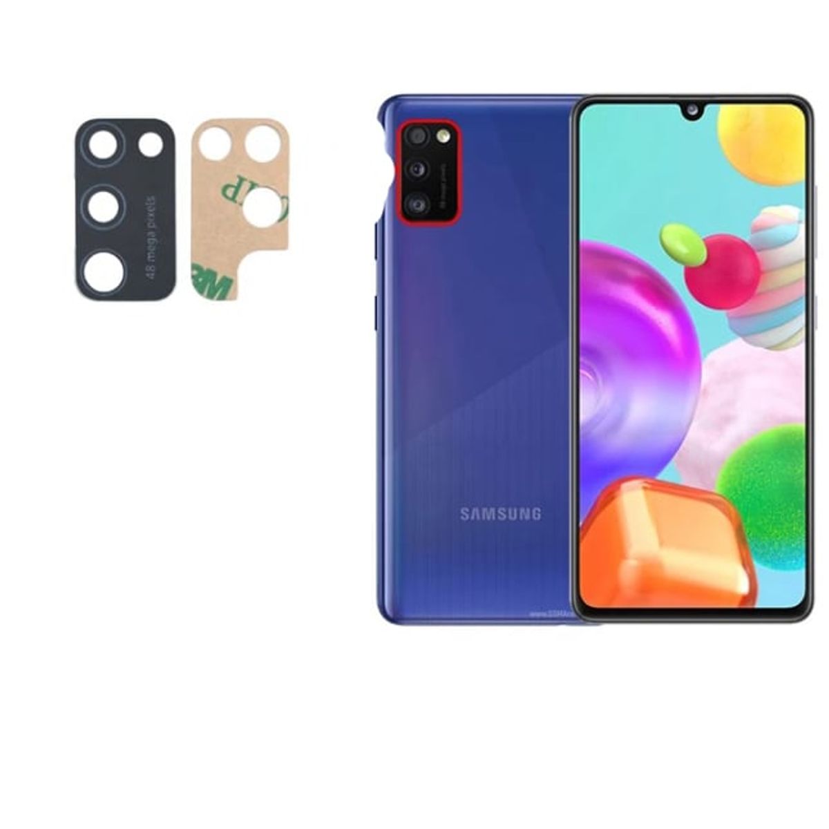 GENERICO - Repuesto lente Vidrio de cámara Samsung A41