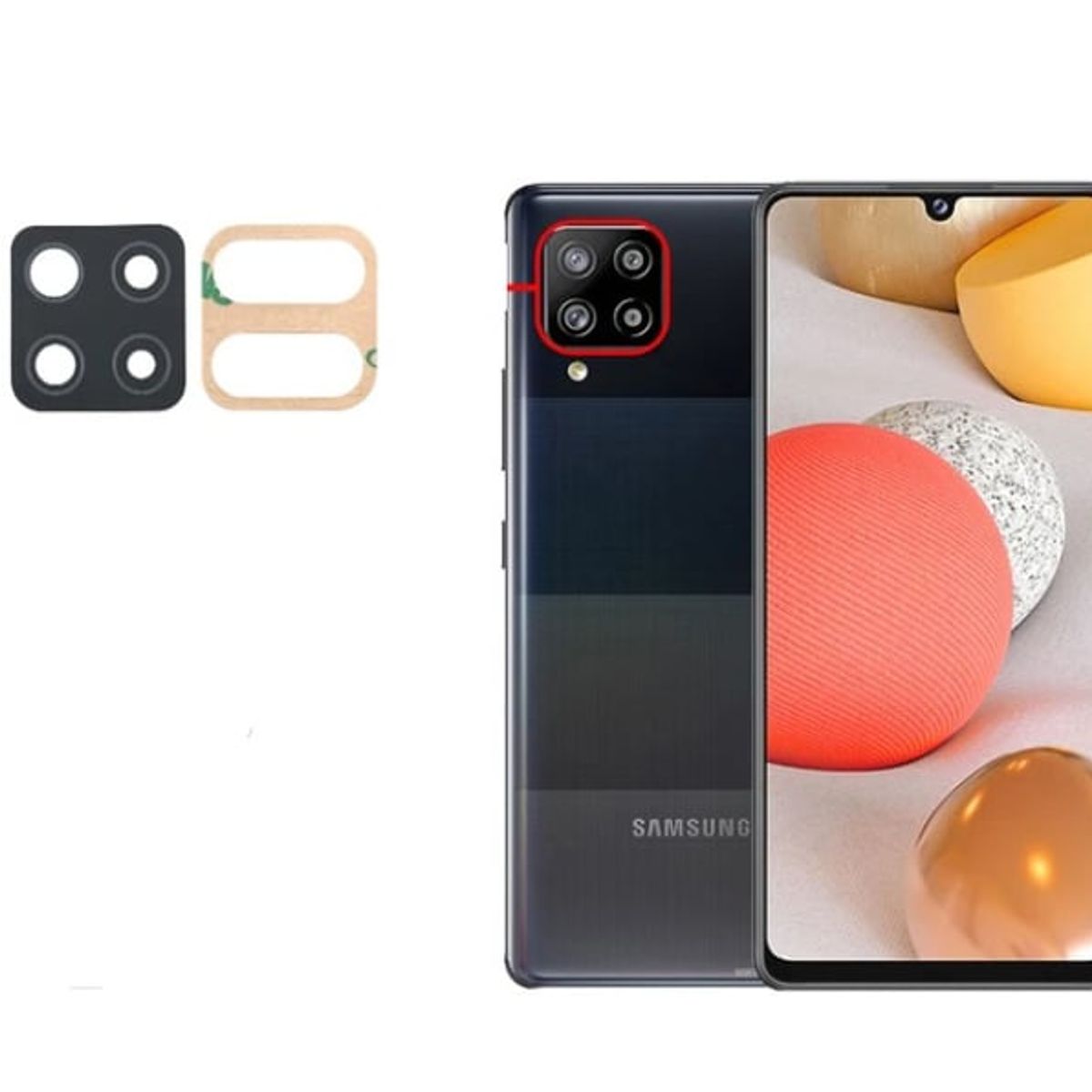 GENERICO - Repuesto lente Vidrio de cámara Samsung A42