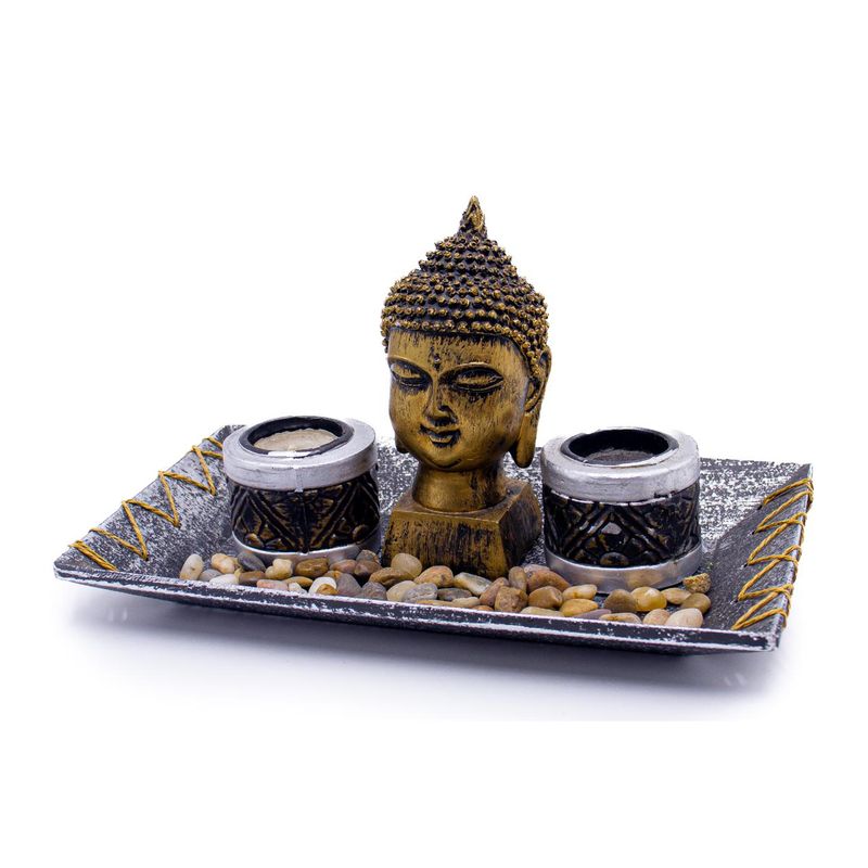 CONCEPT - Figura Buda Poliresina Marrón 29x15x18cm