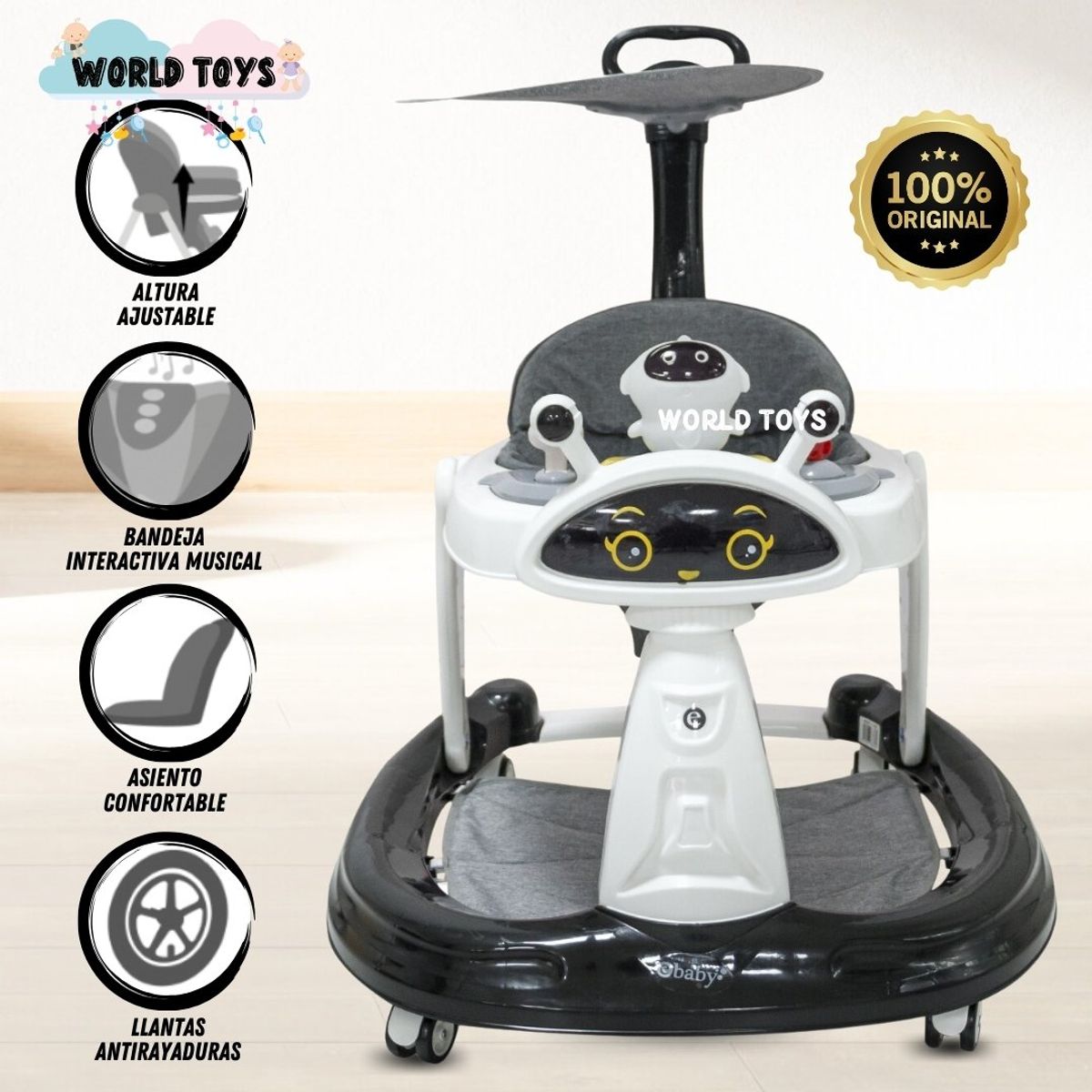 EBABY - Andador Musical «BEEP BOOP» Edición Limitada Black