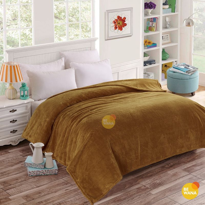 CASATEX - Manta Antialérgica Peluche CASATEX 2 PLAZAS Ocre
