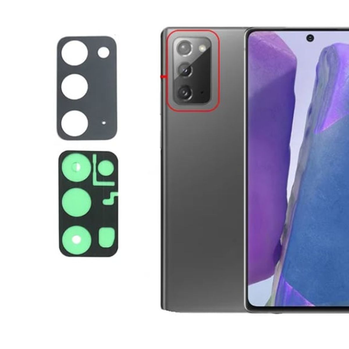 GENERICO - Repuesto lente Vidrio de cámara Samsung Note 20