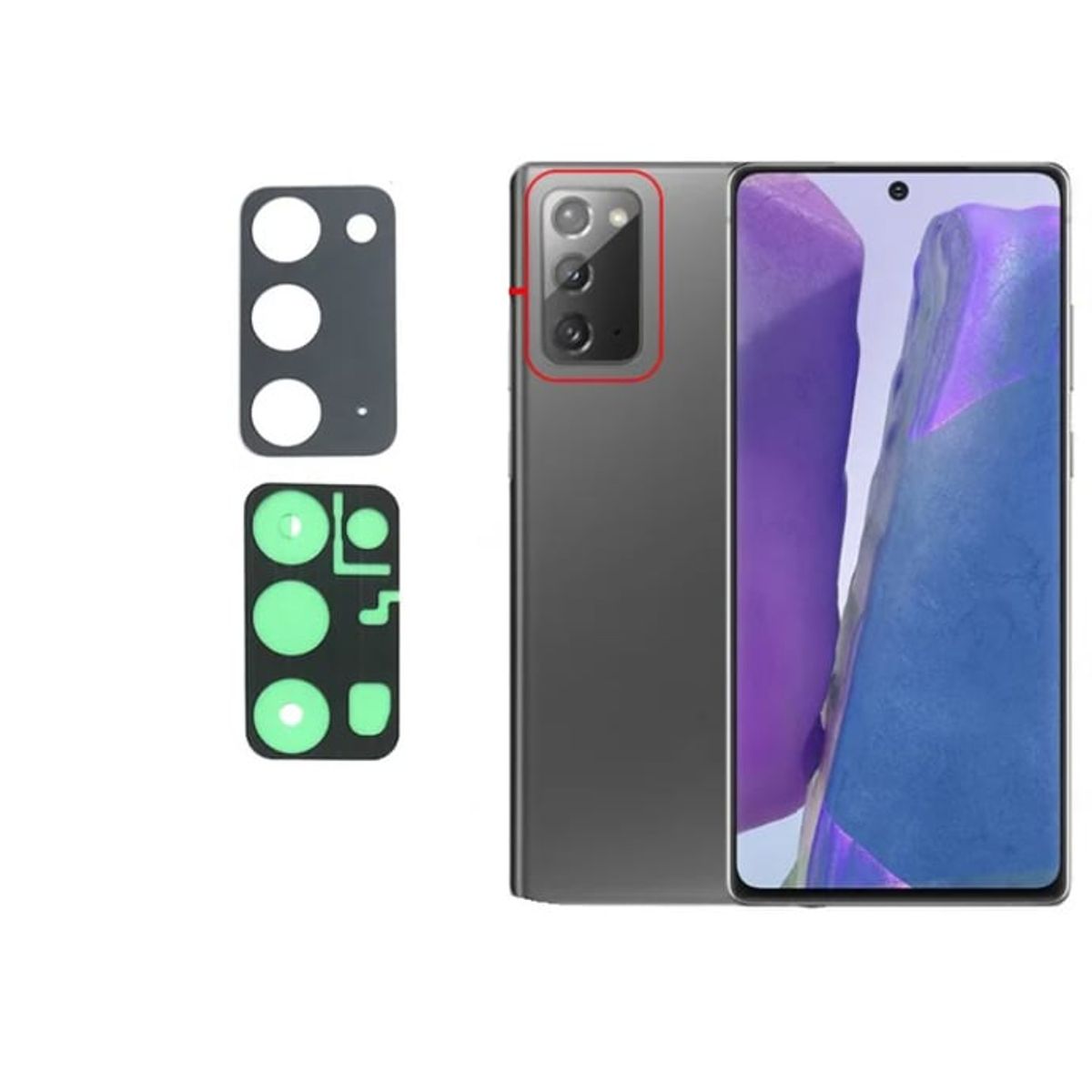 GENERICO - Repuesto lente Vidrio de cámara Samsung Note 20