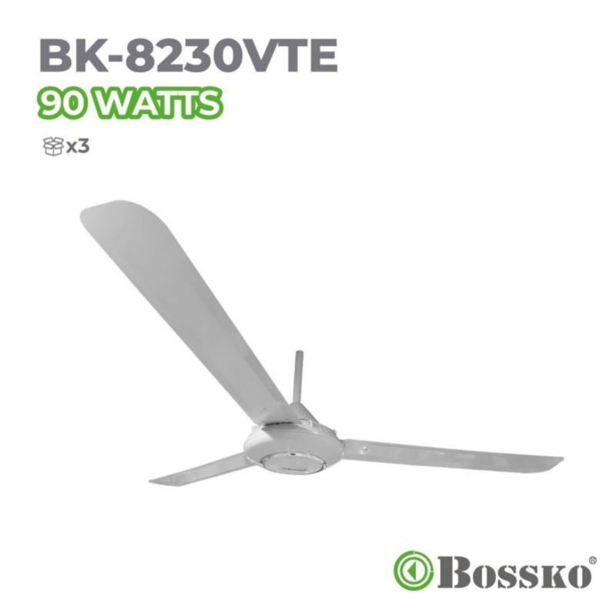 BOSSKO - Ventilador de techo Bossko BK_8230VTE 90 W 3 unidades