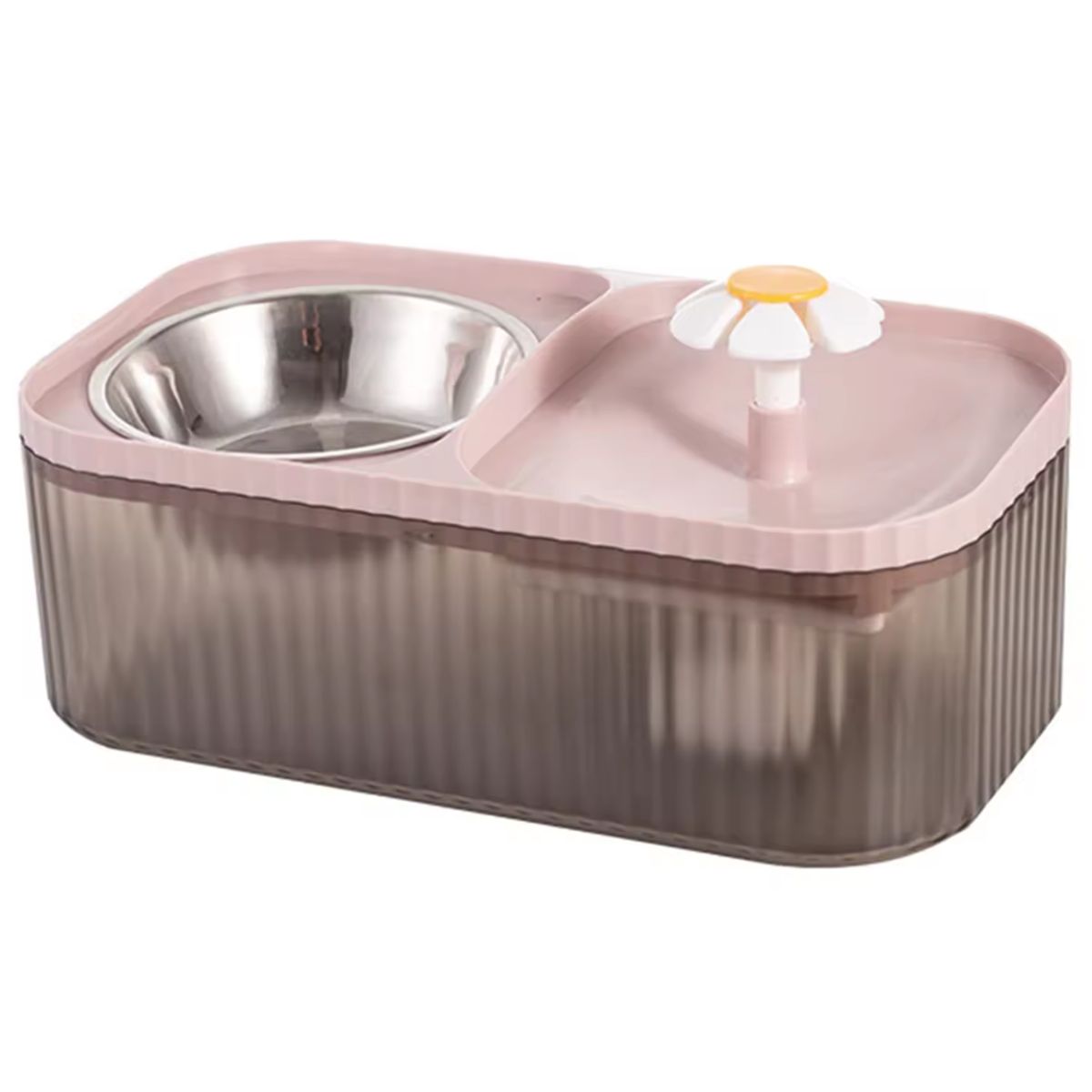 GENERICO - Plato + Bebedero de Agua para Gato 3 L Capacidad AJ - Rosado