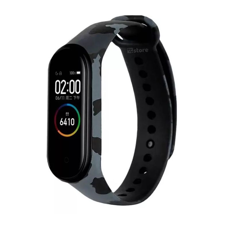 GENERICO - Correa de silicona Para Xiaomi MiBand 7- Camuflado Negro