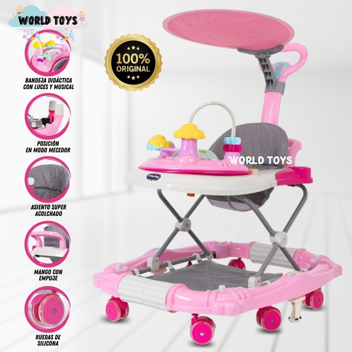 BABY HAPPY - Andador Mecedora «JOLIE» Edición Limitada Pink