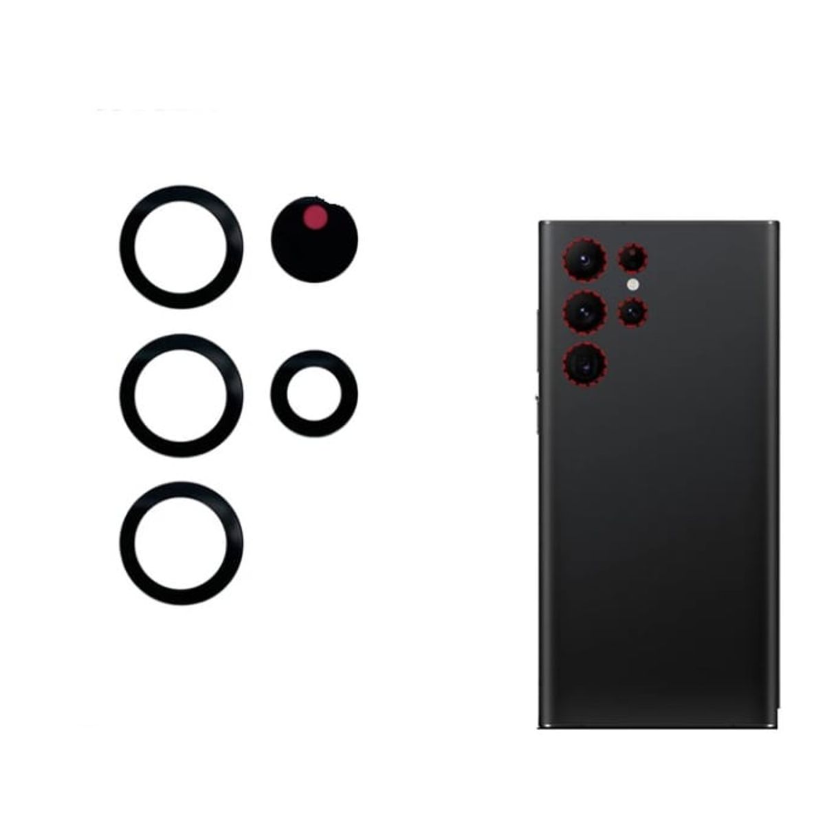 GENERICO - Repuesto lente Vidrio de cámara Samsung S22 Ultra