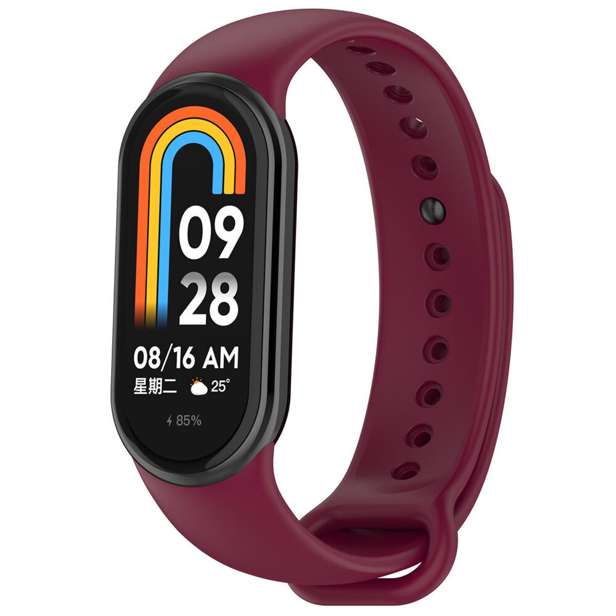 GENERICO - Correa de silicona Para Xiaomi MiBand 8- Rojo Vino