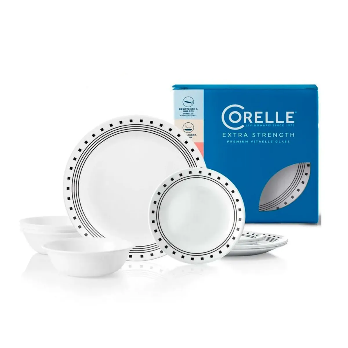 CORELLE - Vajilla Corelle 12 Piezas City Block