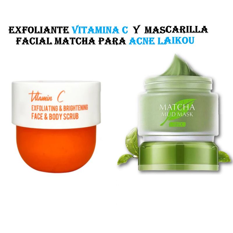 BIOAQUA - Exfoliante e Iluminador Vitamina C MASCARILLA FACIAL MATCHA PARA ACNÉ