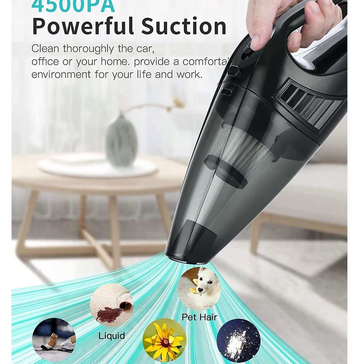 GENERICO - Aspiradora Portátil Para Coche Inalámbrico Y Hogar Garantia