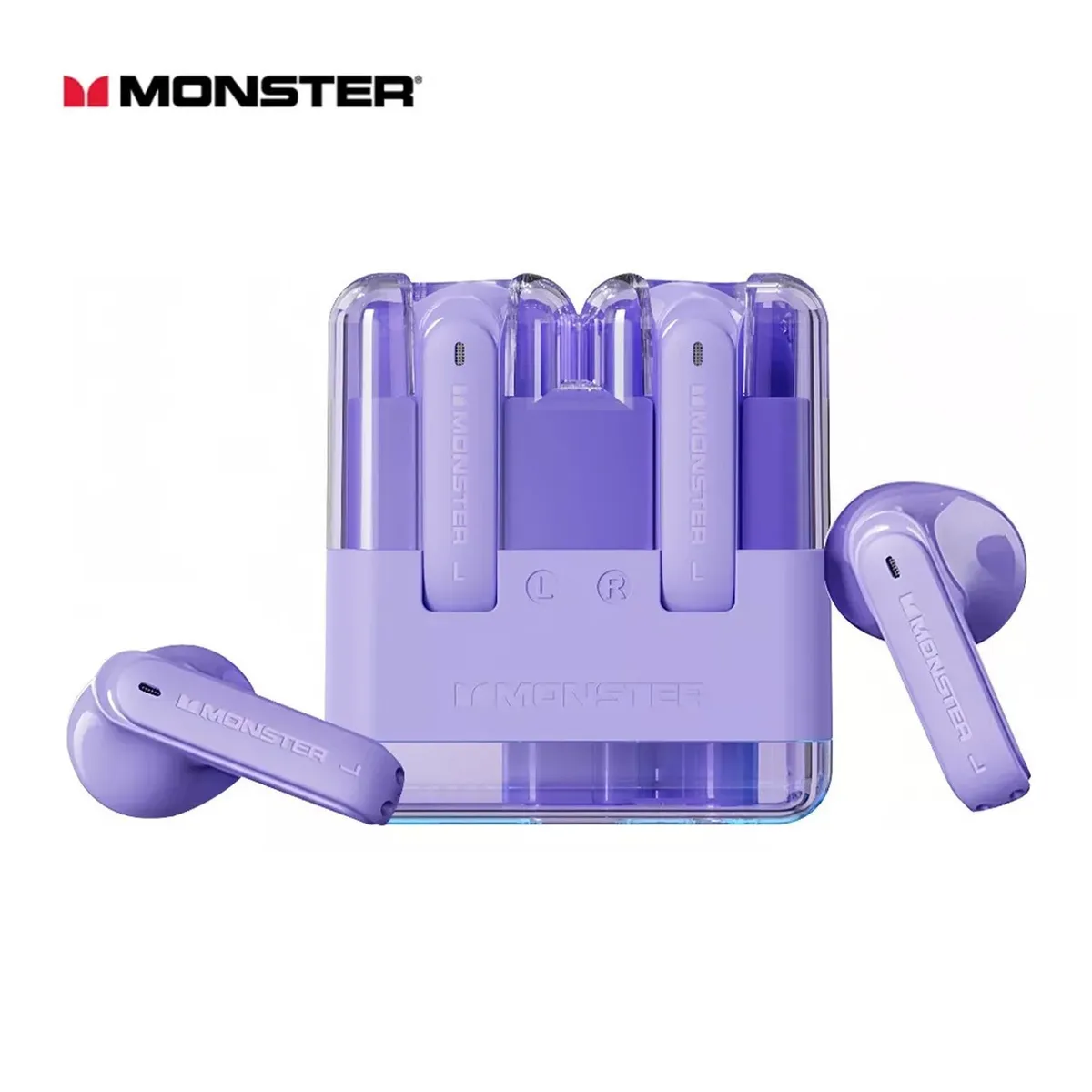MONSTER - Audífonos inalámbricos Monster Airmars XKT12 Violeta Bt 5.3