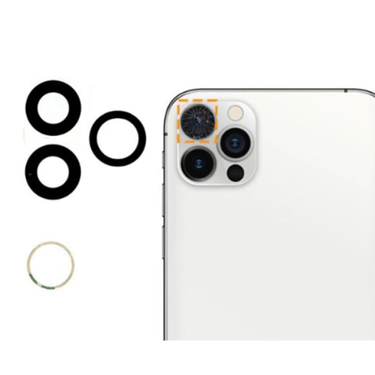 GENERICO - Repuesto lente Vidrio de cámara iPhone 11 Pro Max