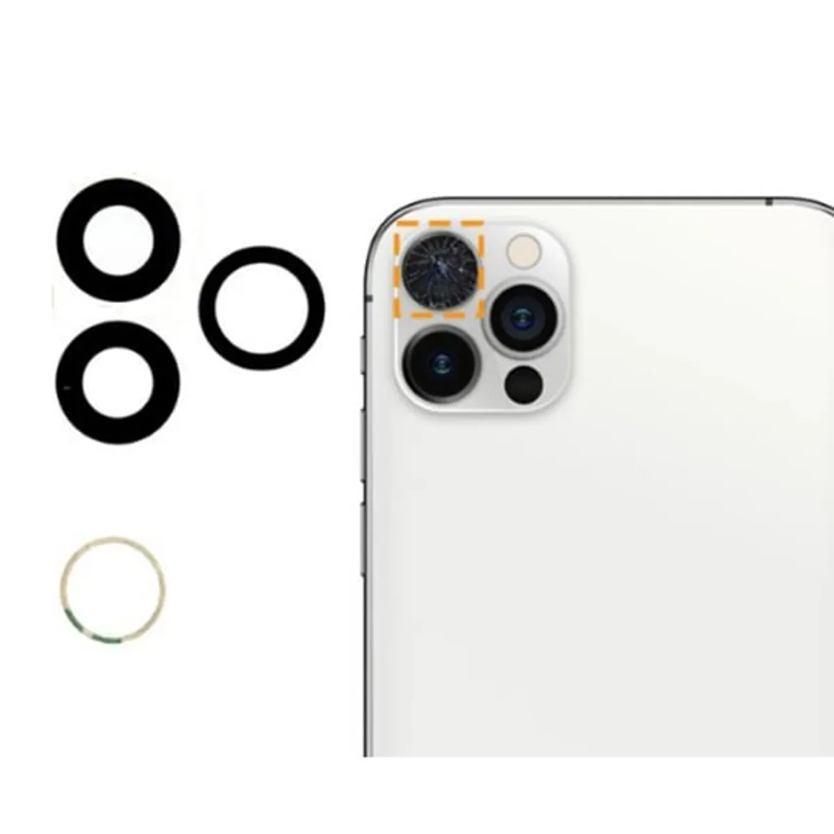 GENERICO - Repuesto lente Vidrio de cámara iPhone 13 Pro Max