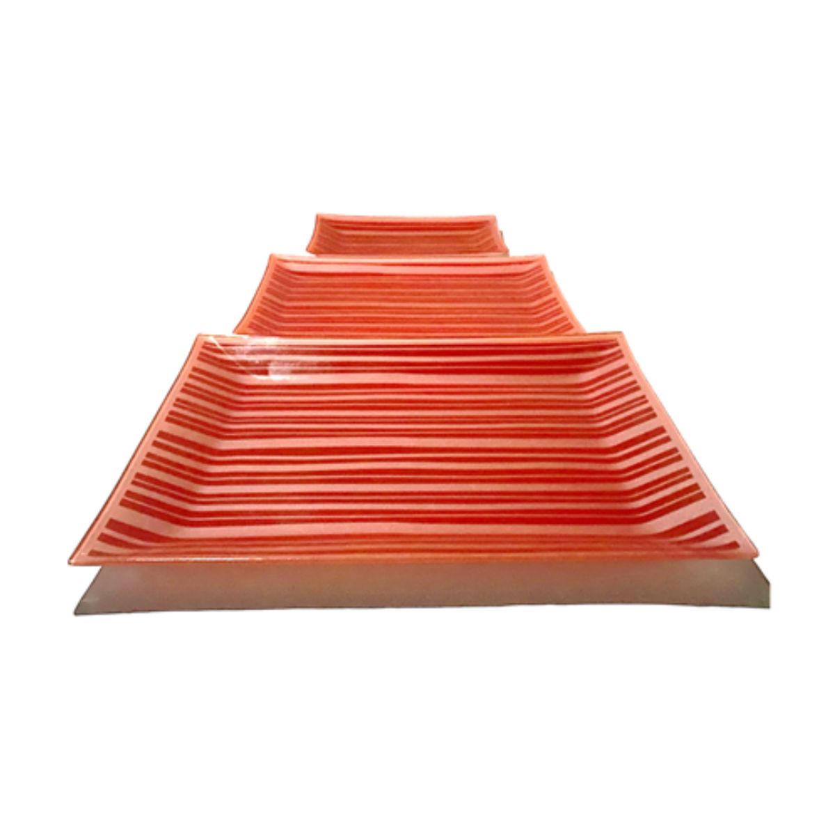 GENERICO - Juego de platos rectangulares rojos