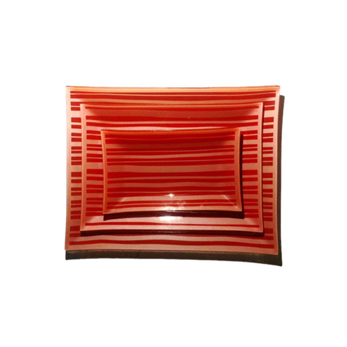 GENERICO - Juego de platos rectangulares rojos