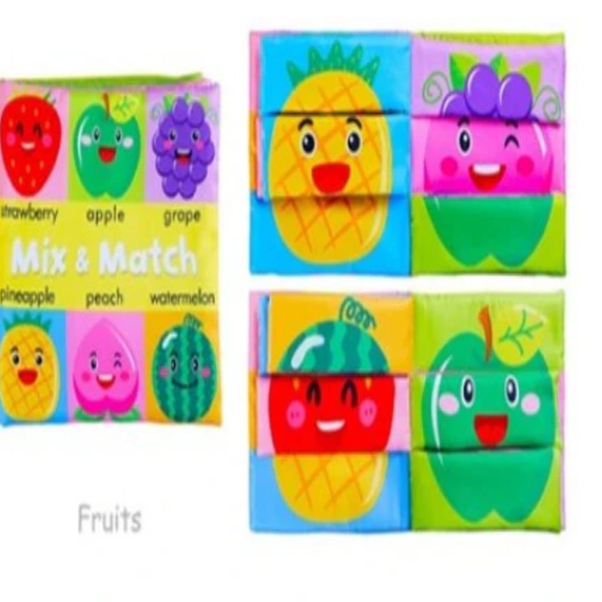 GENERICO - Libro sensorial de tela para cambiar caras Frutas