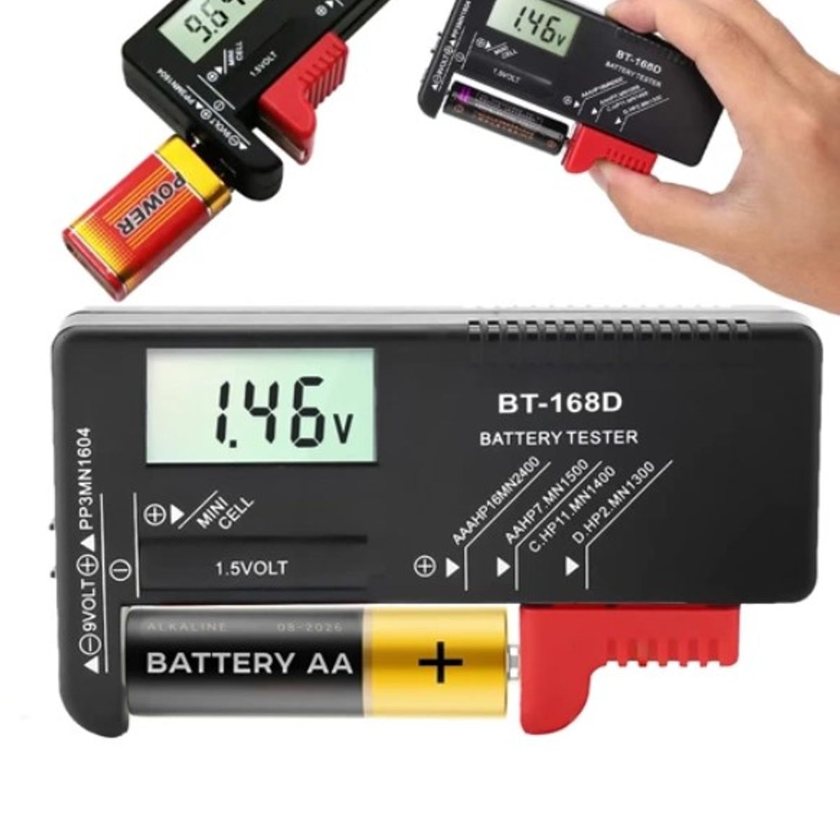 GENERICO - Medidor De Voltaje De Pilas Probador De Batería Digital