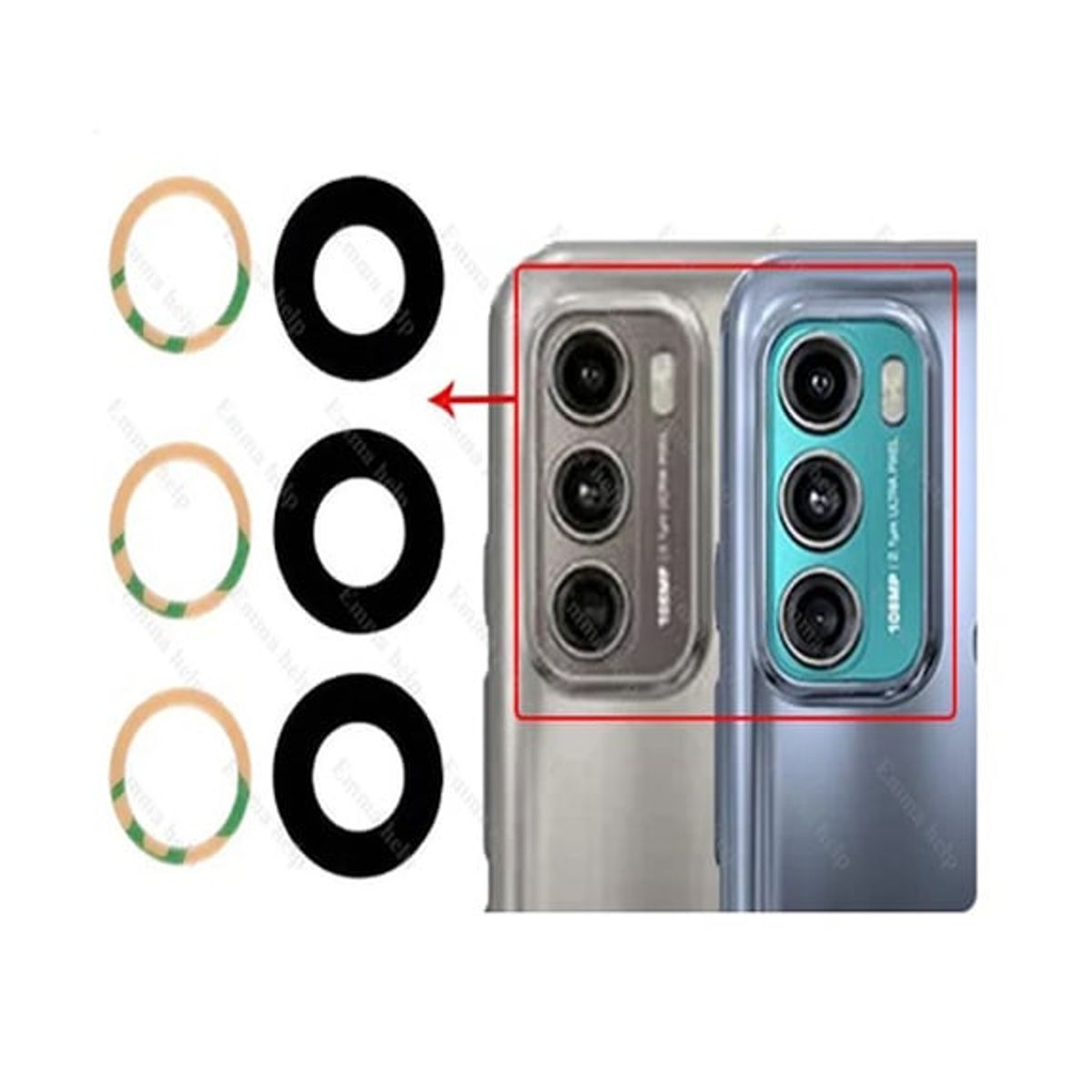 GENERICO - Repuesto lente Vidrio de cámara Motorola G60